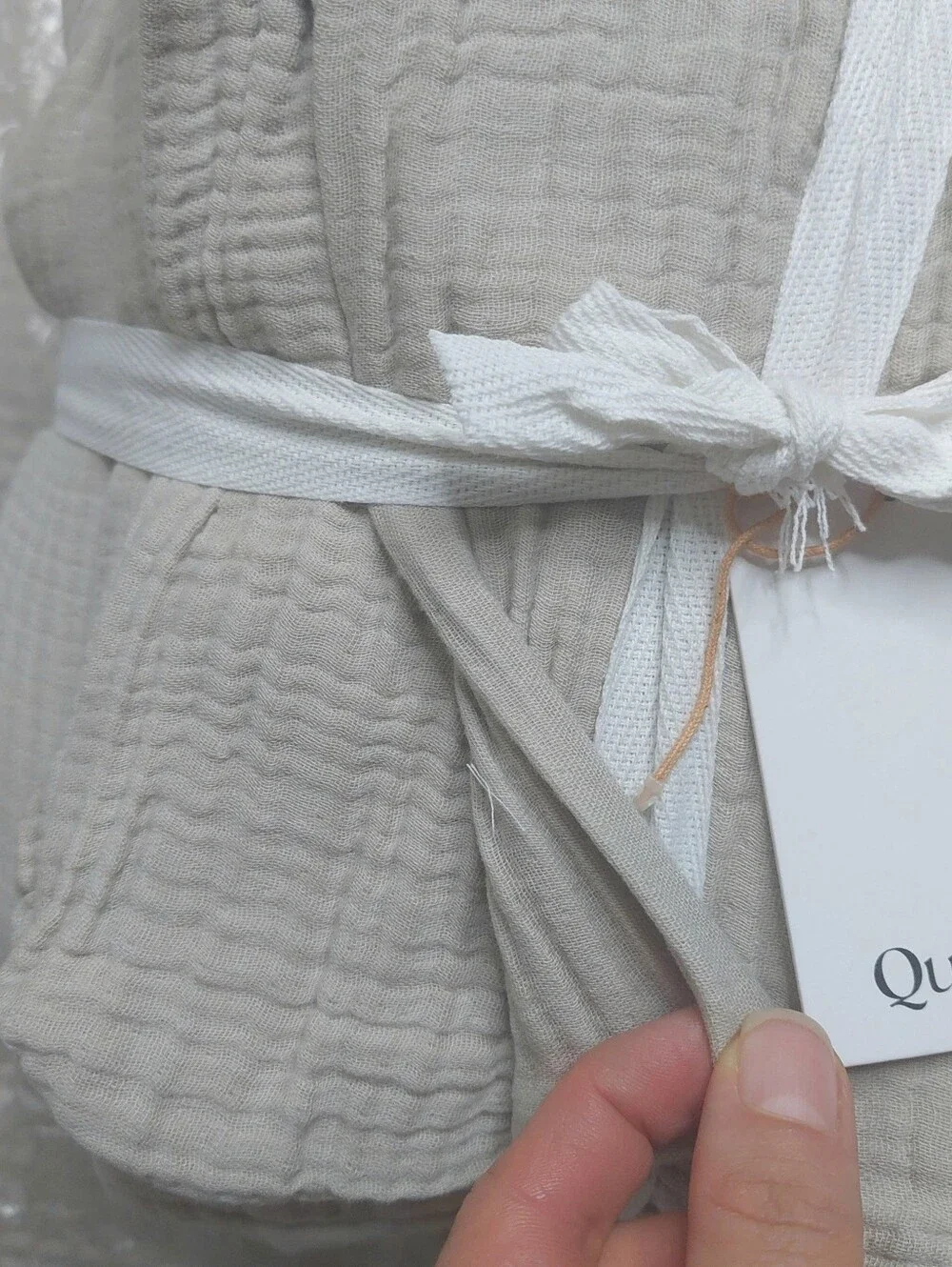 NWT Quince Organic Cotton Airy Gauze Fog Gray Duvet Cover Set! Full/ Queen (672)